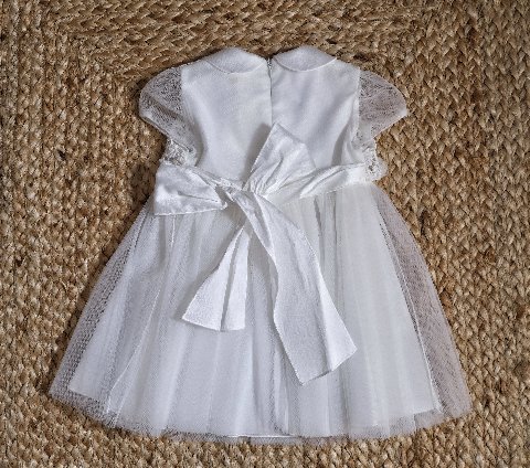 Abito elegante con pizzo e tulle Panna taglia 12 mesi Bimbalò