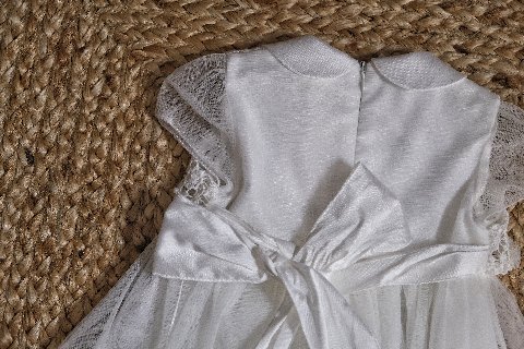 Abito elegante con pizzo e tulle Panna taglia 12 mesi Bimbalò