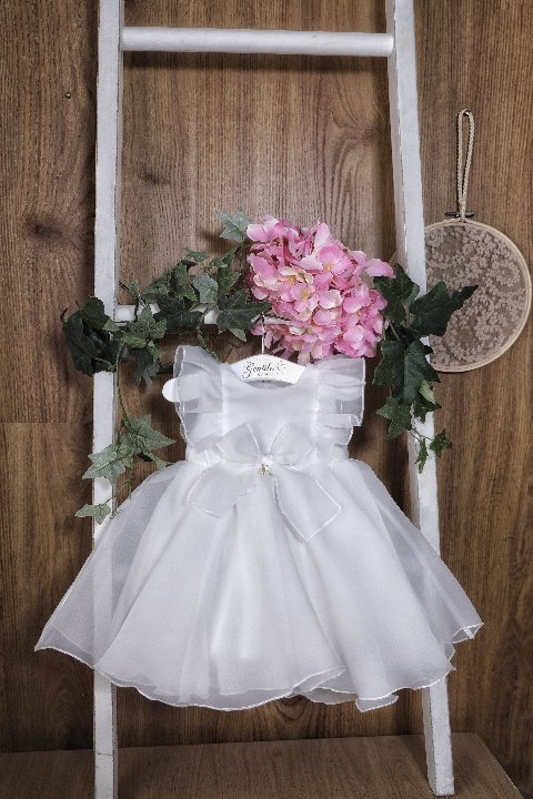 Abito elegante in organza Vaniglia taglia 3-6 mesi Marlù