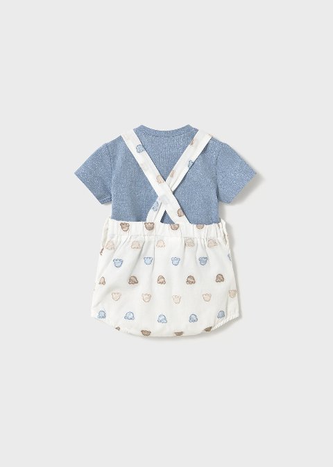 Salopette 2 pezzi in cotone Azzurro / Bianco Mayoral
