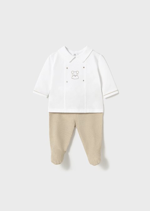 Completo 2 pezzi in jersey di cotone Panna Mayoral