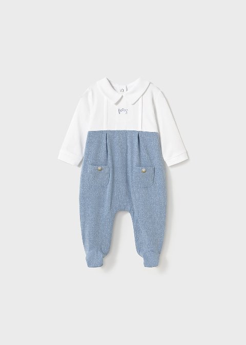 Tutina in jersey di cotone Bianco / Azzurro Mayoral