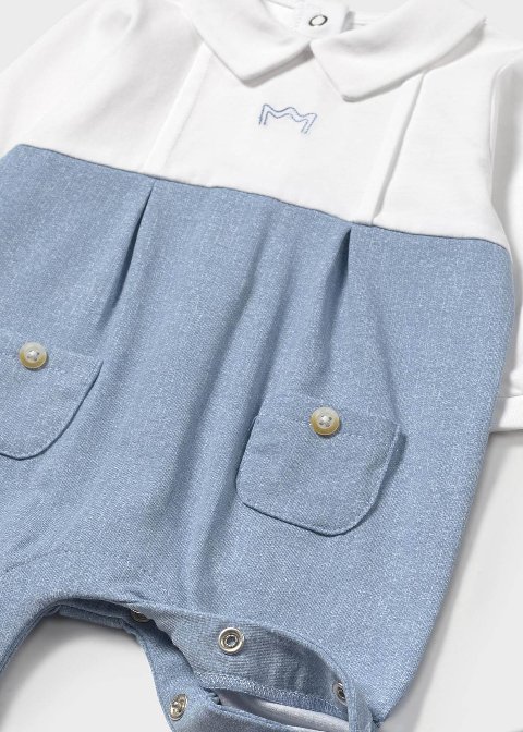 Tutina in jersey di cotone Bianco / Azzurro Mayoral