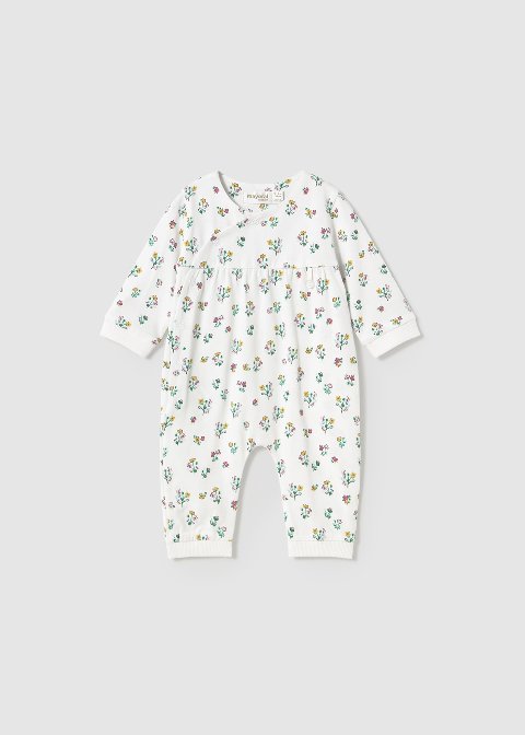 Tutina in jersey di cotone fantasia fiori Bianca / Verde Mayoral