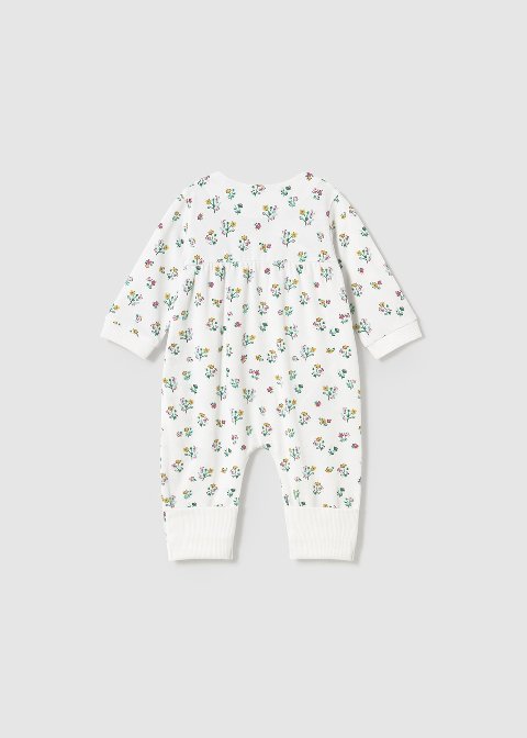 Tutina in jersey di cotone fantasia fiori Bianca / Verde Mayoral