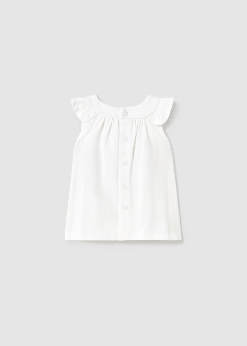 Vestito stampato in cotone Bianco Mayoral