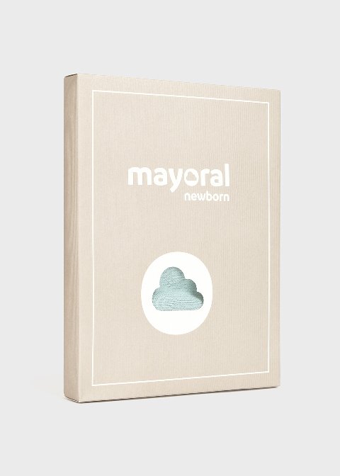 Completo 3 pezzi in filo di puro cotone Bianco / Menta taglia 2-4 mesi Mayoral