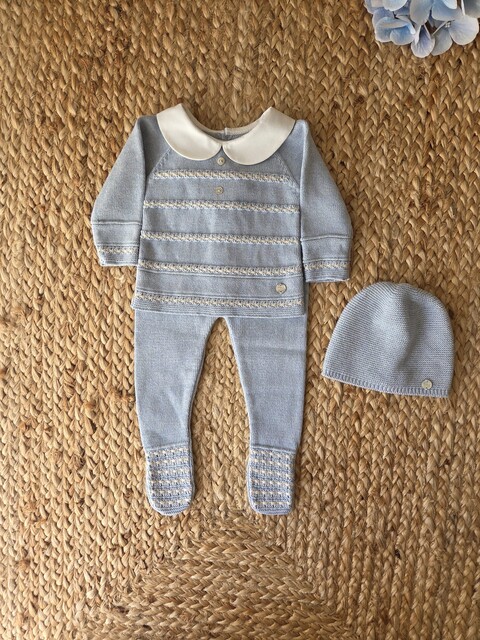 Completo 2 pezzi con cappellino in caldo cotone Cielo taglia 3 mesi Paz Rodriguez