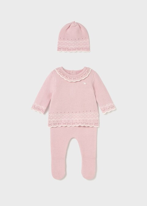 Completo 3 pezzi in caldo cotone Rosa Mayoral