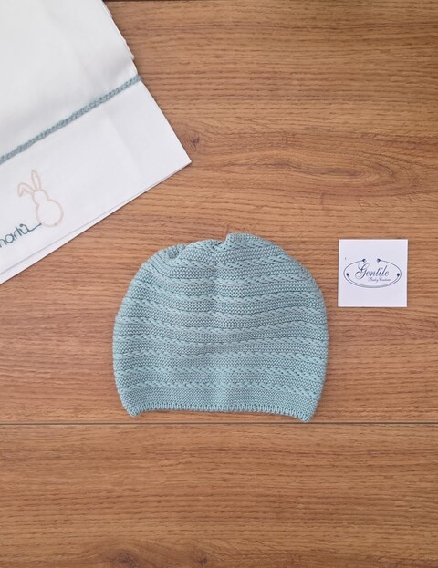 Cappellino in pura lana Verde Salvia / Vaniglia Marlù