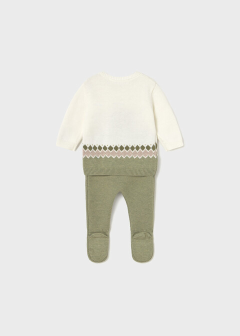 Completo 2 pezzi in caldo cotone Leoncino Panna / Verde Mayoral