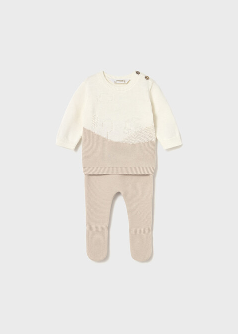 Completo 2 pezzi in caldo cotone Panna / Beige Mayoral
