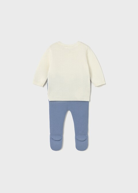 Completo 2 pezzi in caldo cotone Panna / Azzurro Mayoral