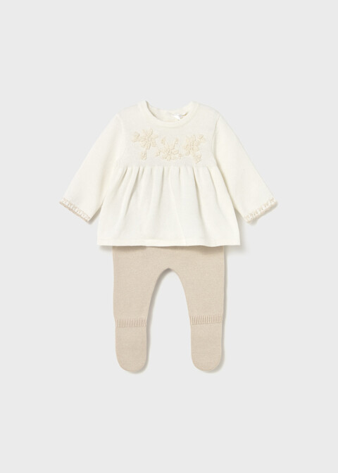 Completo 2 pezzi in caldo cotone Panna / Beige Mayoral