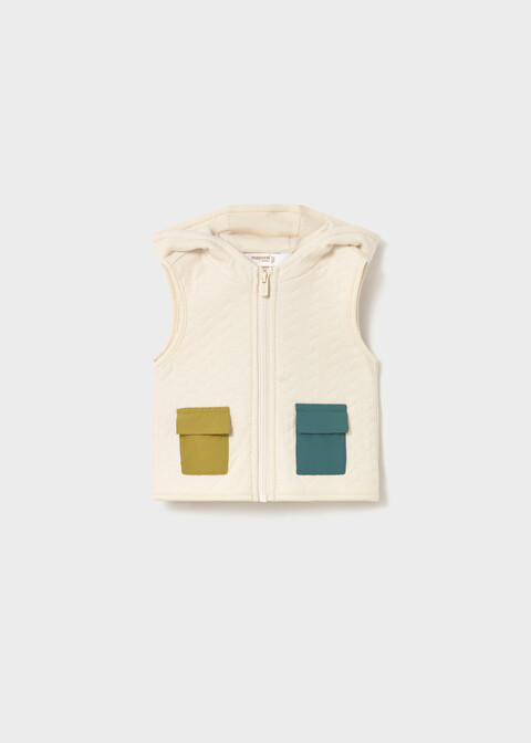 Completo 3 pezzi in felpa con gilet Panna / Blu Mayoral