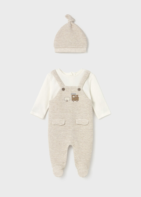 Tutina in caldo cotone con cappellino Panna Mayoral
