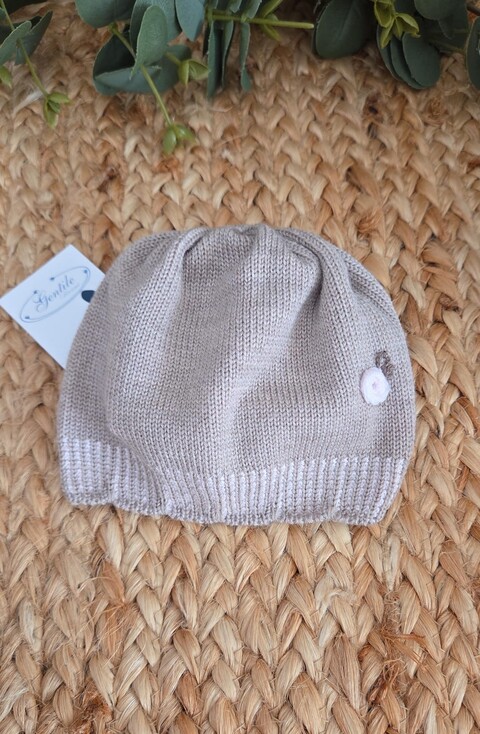 Cappellino in pura lana Tortora / Rosa taglia unica Marlù