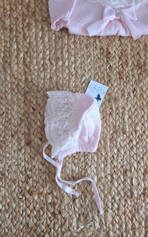 Cuffietta in pura lana Rosa taglia 0-3 mesi Marlù