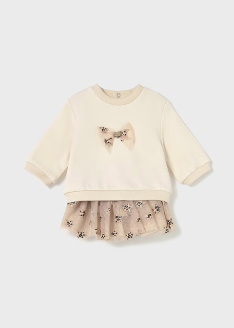 Completo 2 pezzi con gonna in tulle e felpa Mayoral