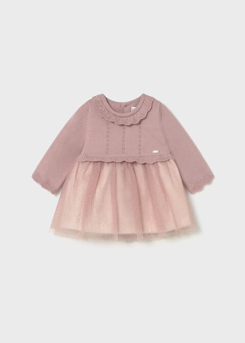 Vestitino in cotone e tulle Rosa Mayoral