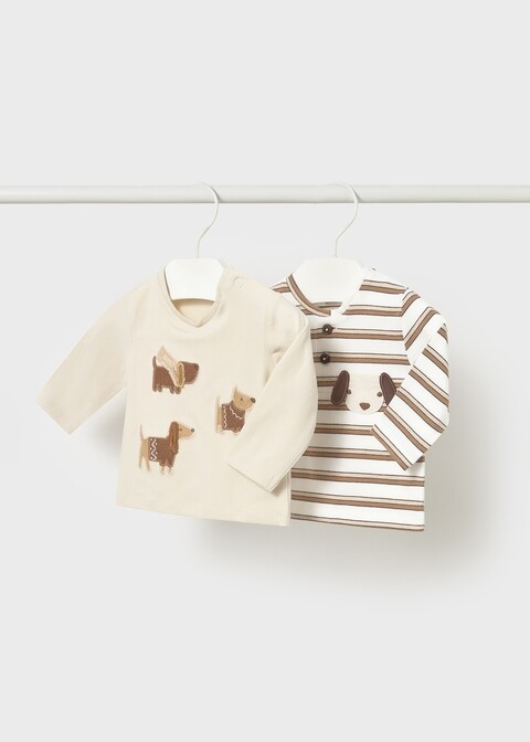 Set 2 magliette in caldo cotone Beige / Nocciola Mayoral