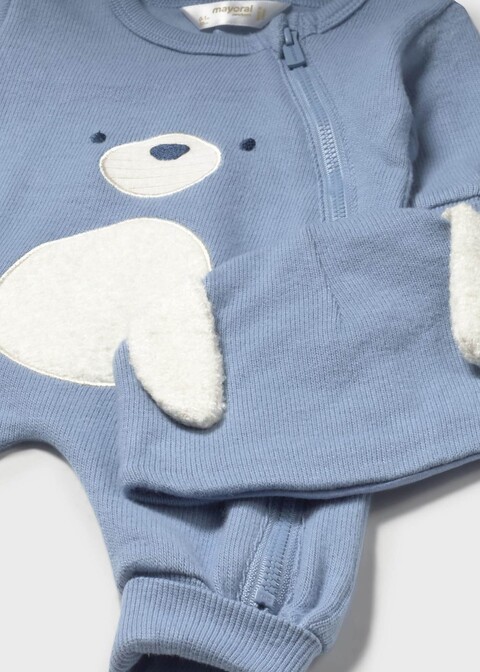 Tutina con cappellino in caldo cotone Azzurro / Panna Mayoral