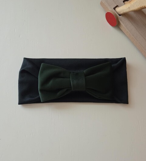 Fascetta in caldo cotone con fiocco in velluto Verde taglia unica Pappa e Latte