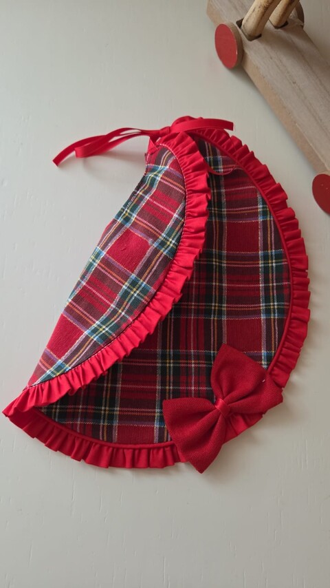 Bavetta natalizia in Tartan con fiocchetto Gentile Baby Couture