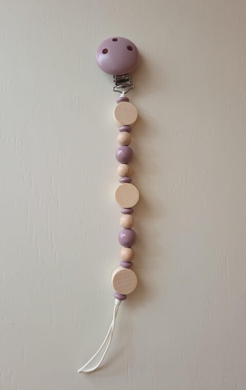 Catenella porta ciuccio in legno naturale Gentile Baby Couture Cerchi