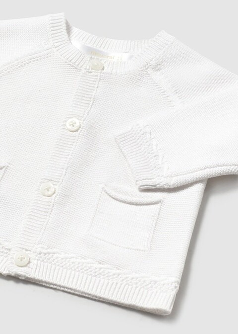 Cardigan neonato in puro cotone Bianco Mayoral