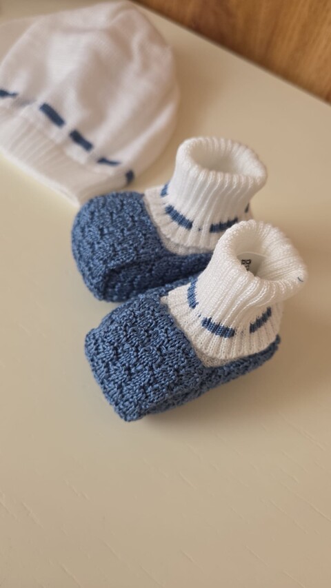 Babbucce in filo di puro cotone Bianco / Avio taglia unica Marlù