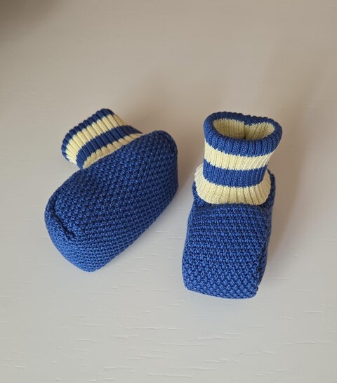 Babbucce in filo di puro cotone Bluette / Giallo taglia unica Marlù