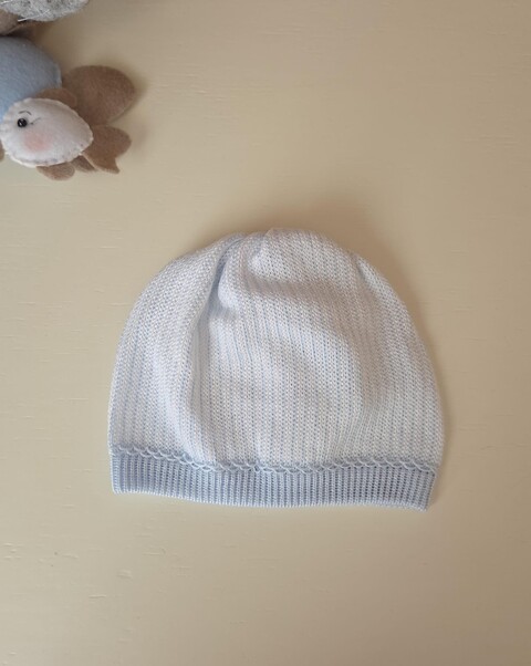 Cappellino in puro cotone Cielo / Bianco taglia unica Marlù