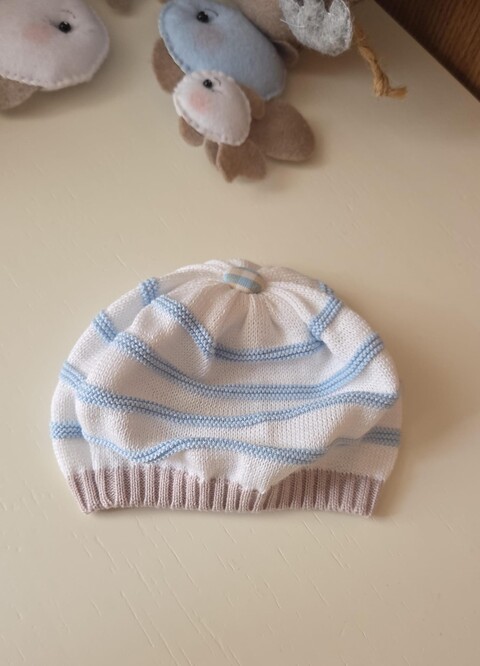 Cappellino in puro cotone Bianco / Cielo / Nocciola taglia unica Stella