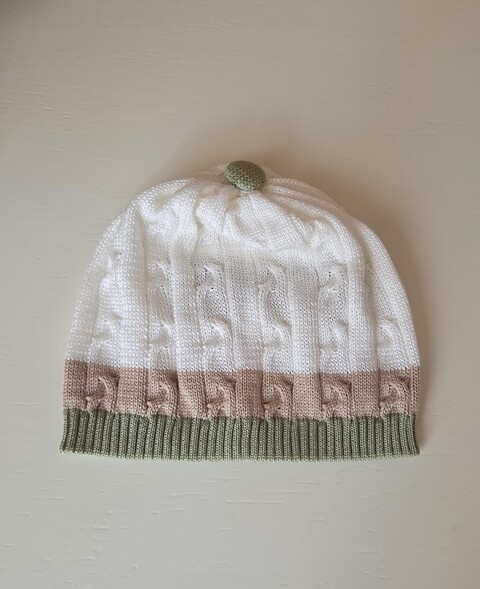 Cappellino in puro cotone Vaniglia / Verde Oliva / Tabacco taglia unica Marlù