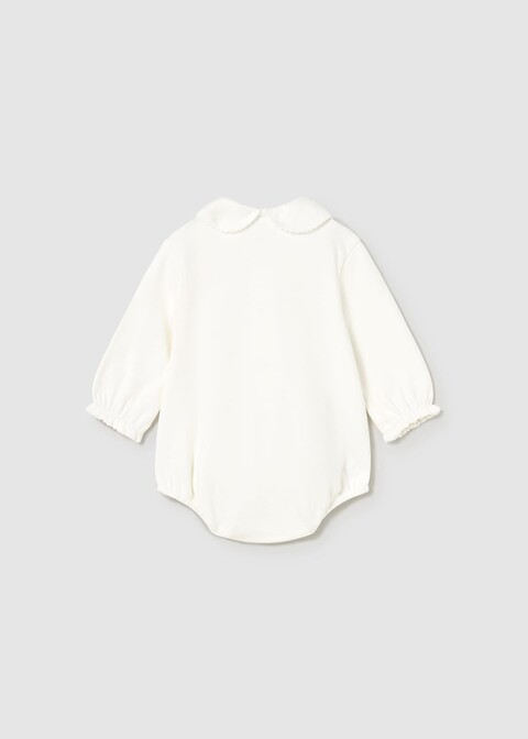 Body con colletto in caldo cotone Panna Mayoral