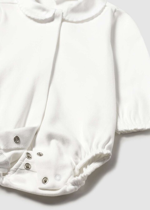 Body con colletto in caldo cotone Bianco Mayoral