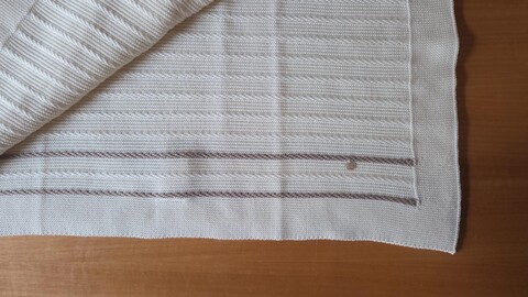 Copertina per carrozzina in pura lana Vaniglia / Tortora Marlù