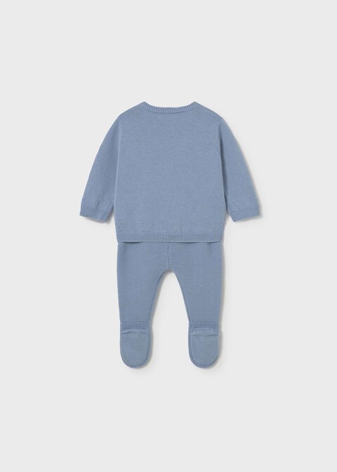 Completo 2 pezzi in filo di puro cotone Azzurro Mayoral