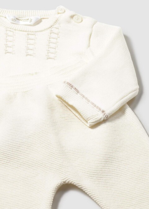 Completo 2 pezzi in filo di puro cotone Panna Mayoral