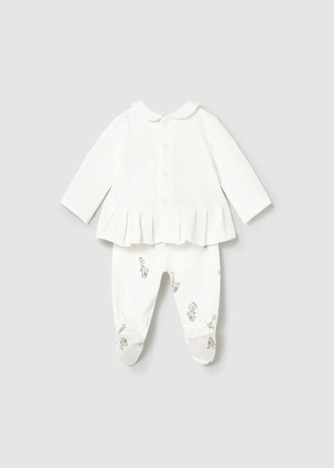 Completo 2 pezzi in jersey di cotone Panna Mayoral