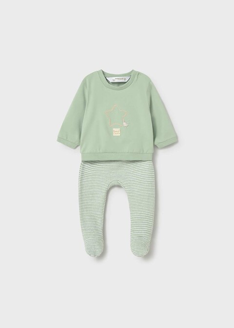 Completo 2 pezzi in jersey di cotone Verde Alga Mayoral