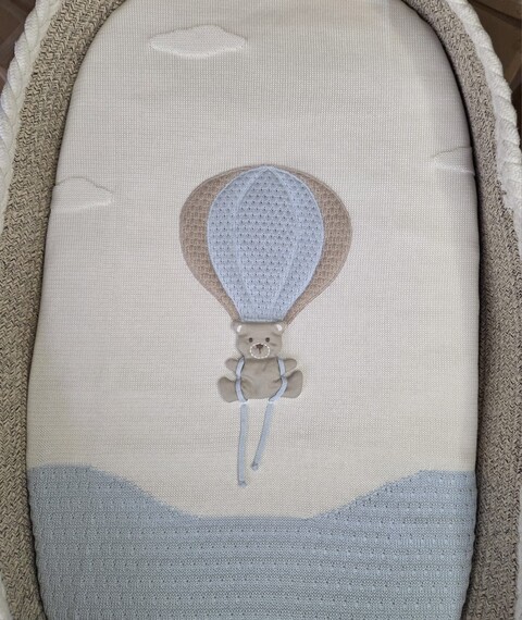 Copertina per carrozzina in filo di puro cotone Cielo / Vaniglia Marlù