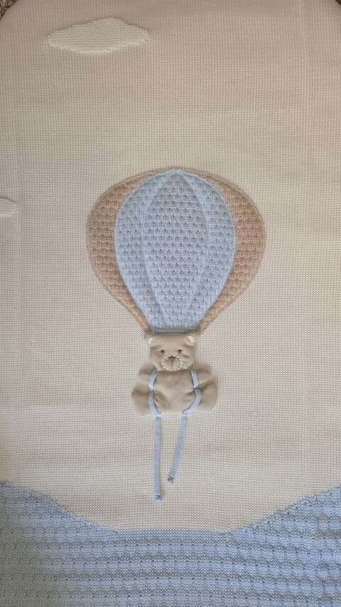 Copertina per carrozzina in filo di puro cotone Cielo / Vaniglia Marlù