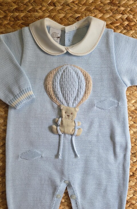 Tutina in filo di puro cotone Cielo / Vaniglia taglia 0-3 mesi Marlù