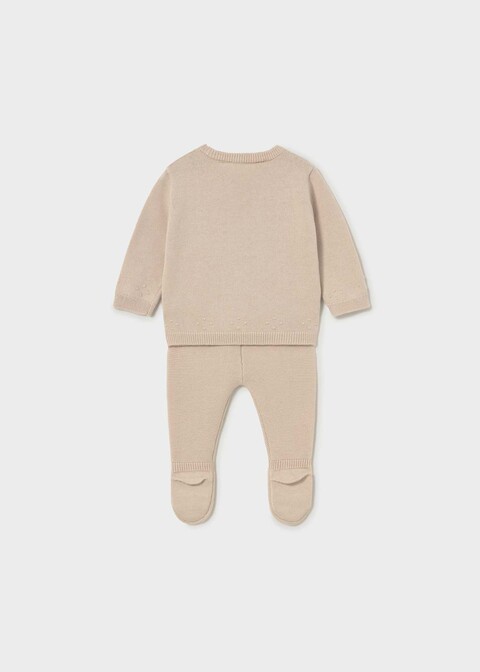 Completo 2 pezzi in filo di puro cotone Tortora Mayoral