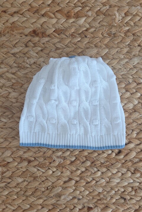 Cappellino in filo di puro cotone Bianco / Carta Da Zucchero taglia unica Marlù