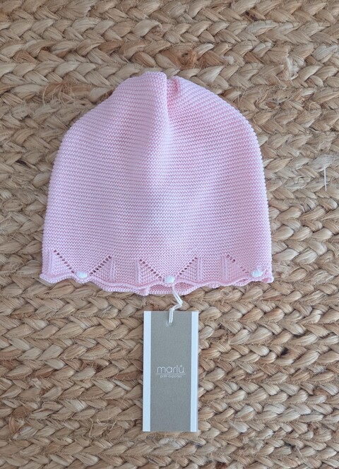 Cappellino in filo di puro cotone Rosa Pesco / Vaniglia taglia unica Marlù