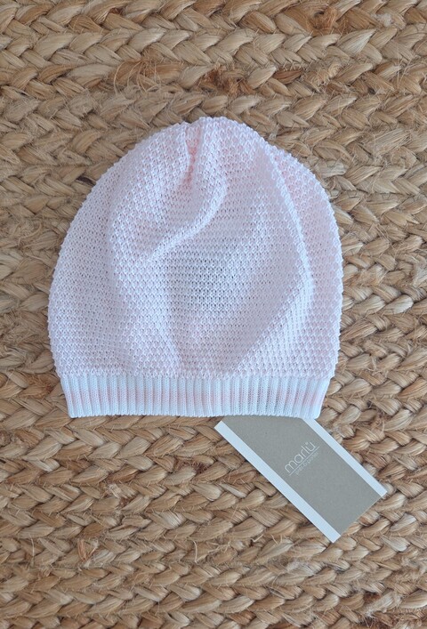 Cappellino in filo di puro cotone Rosa / Bianco / Blu taglia unica Marlù