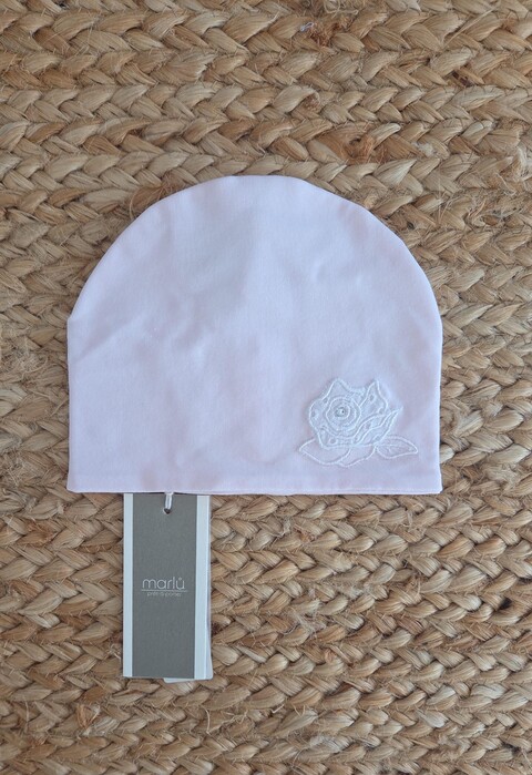 Cappellino in jersey di cotone Rosa / Bianco taglia 0-3 mesi Marlù